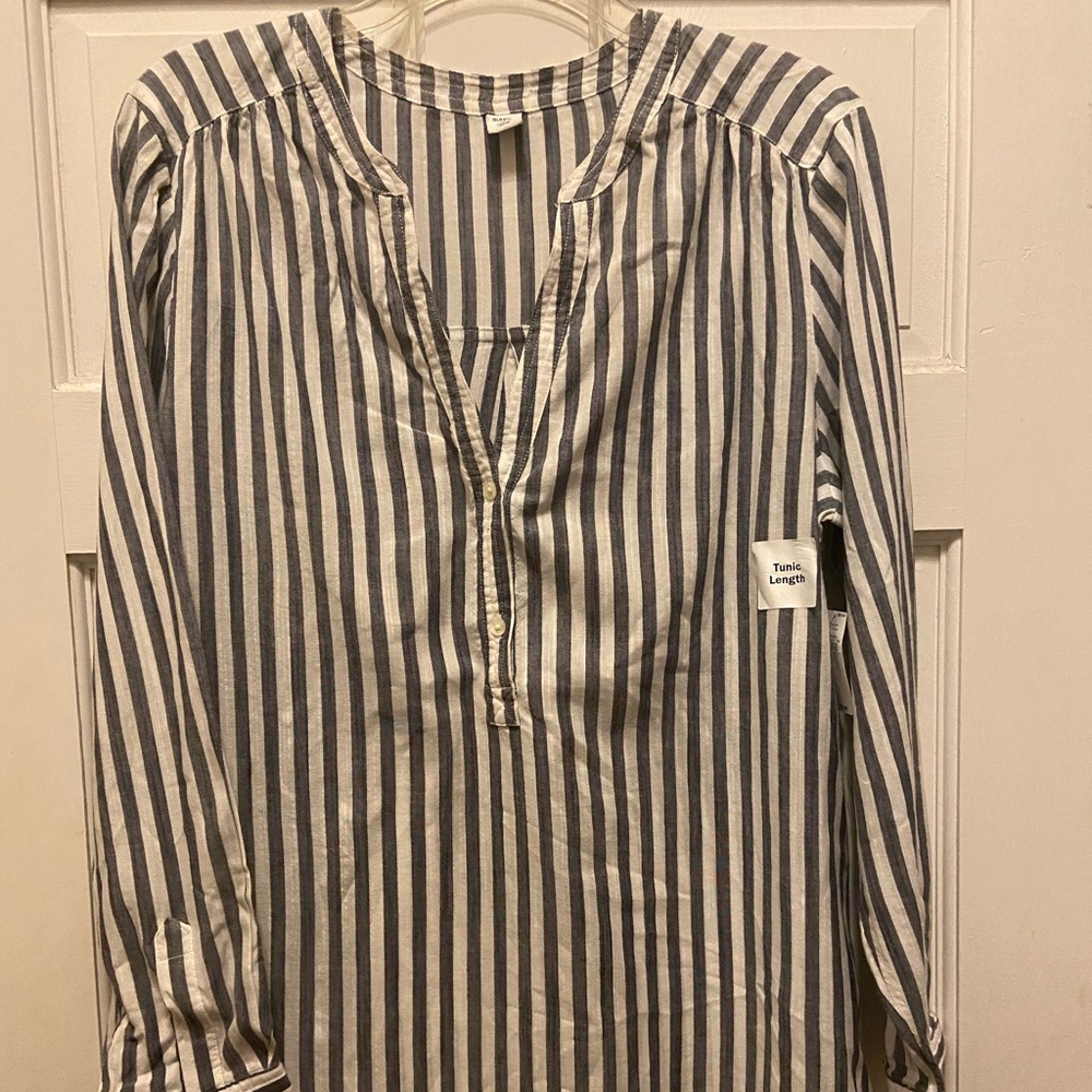 Dark Blue and white tunic size L